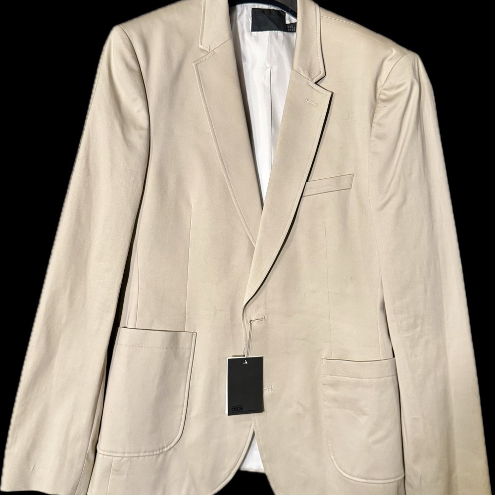 NWT ASOS men’s blazer in cream/champagne - Picture 2 of 8